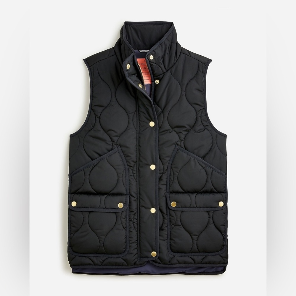 J.Crew quilted excursion puffer vest black XS NEW